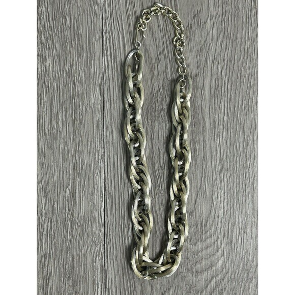 Vintage Chunky Chain Necklace Choker Silver Lightweight - Picture 1 of 5